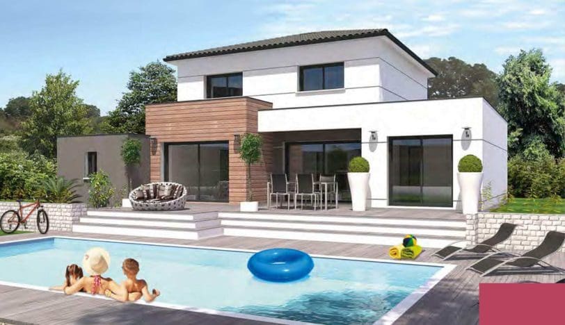 Beautiful contemporary house with floor and single storey and beautiful volumes