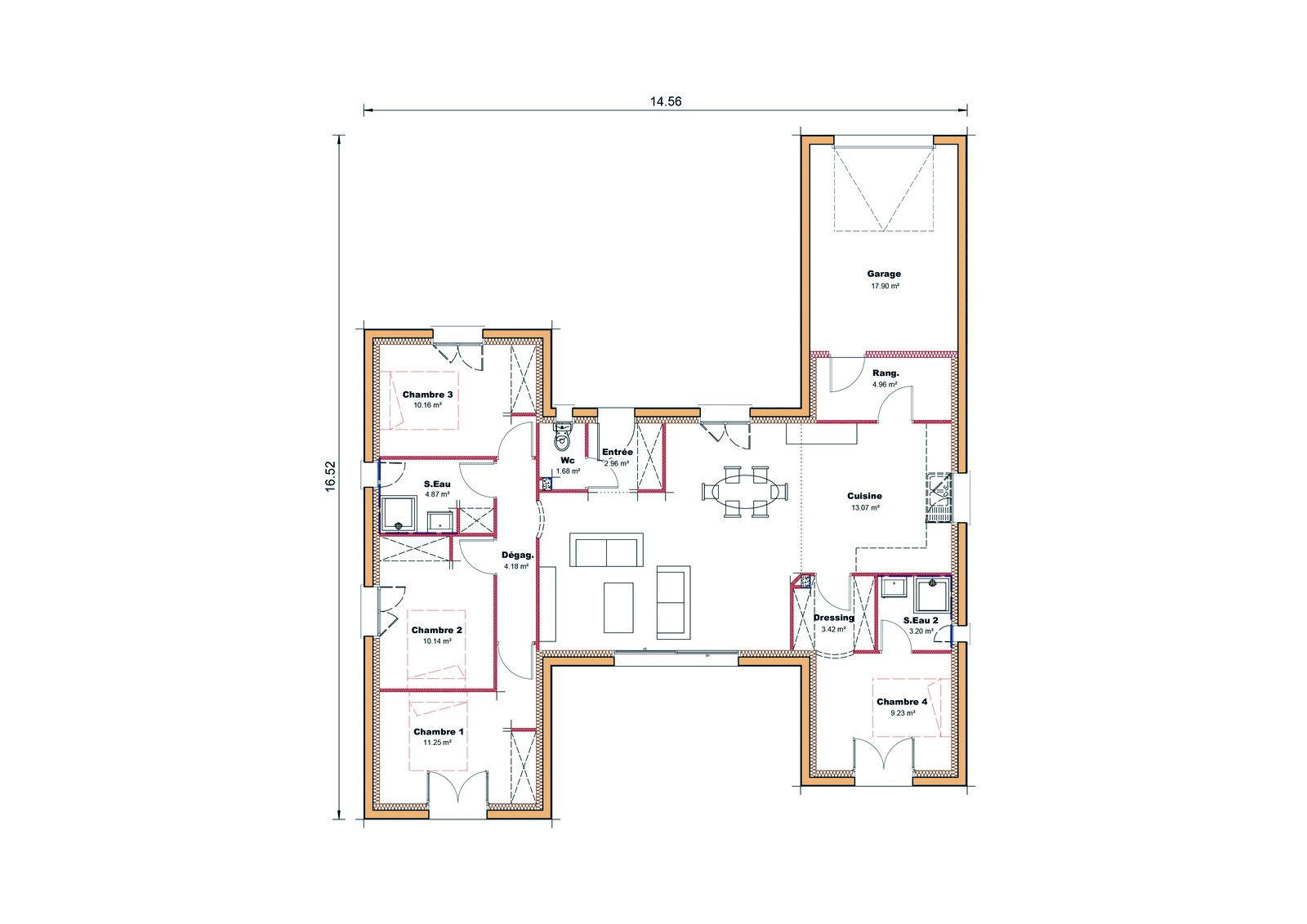 Plan Maison toit plat contemporaine Horizon Sud Ouest