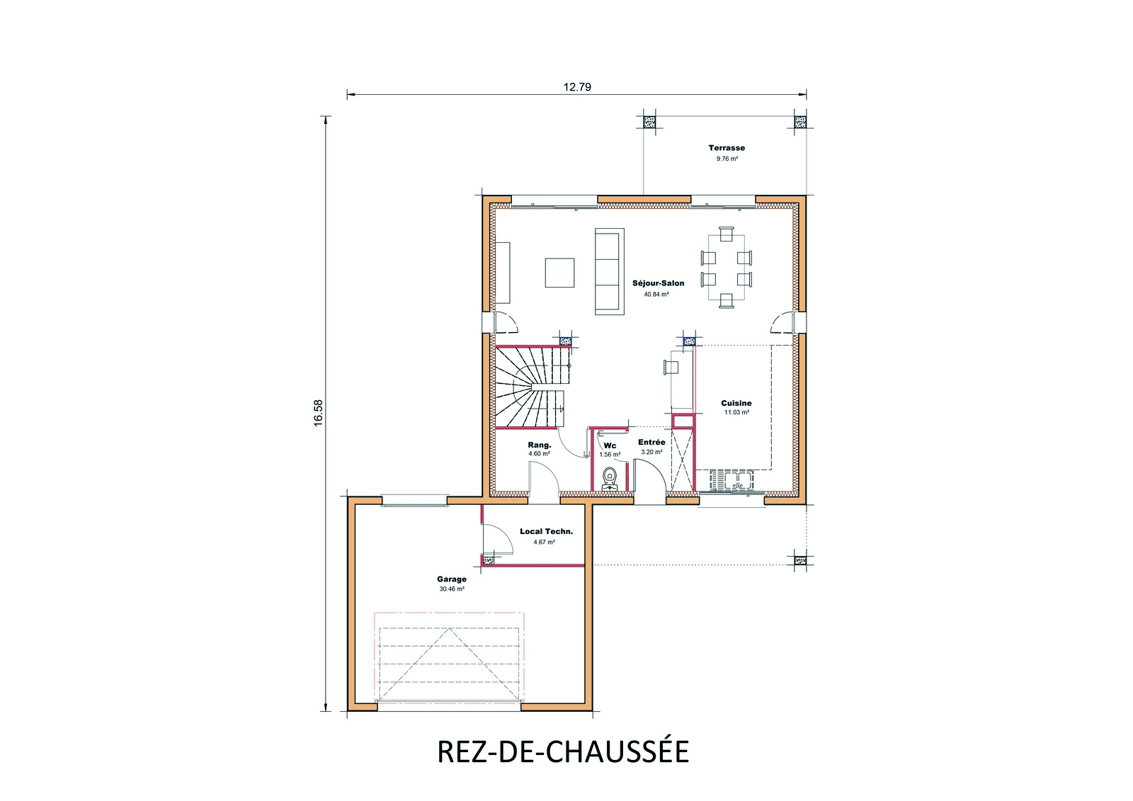 Plan étage Maisons constructions contemporaines Kubik Sud Ouest