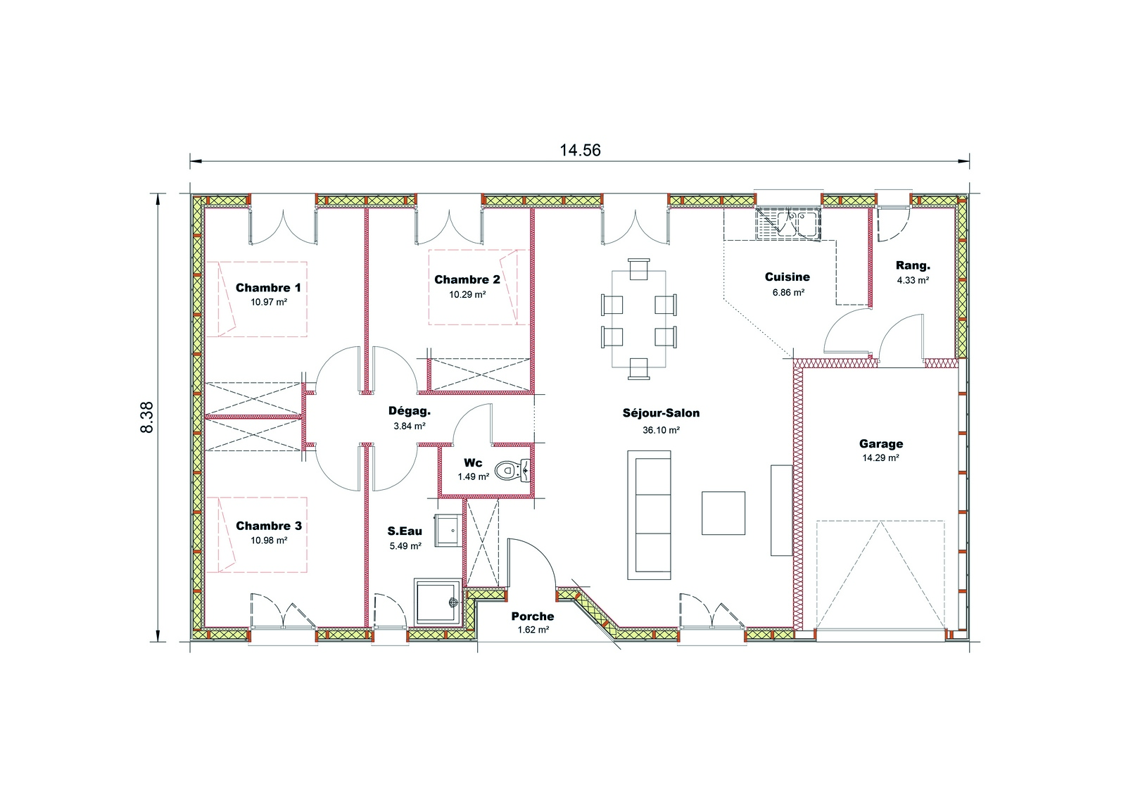 Plan maison individuelle Mob 01 Sud Ouest