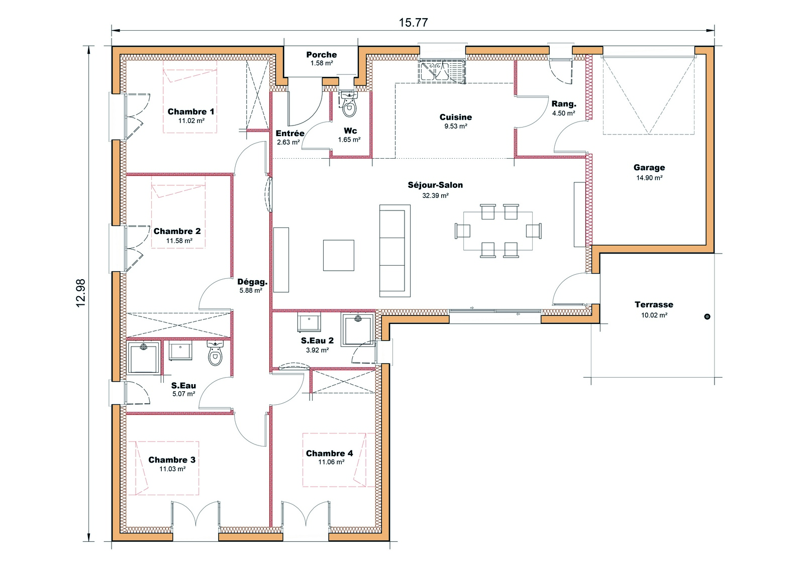 Plan Prix maison à construire Sud Ouest Performance 12