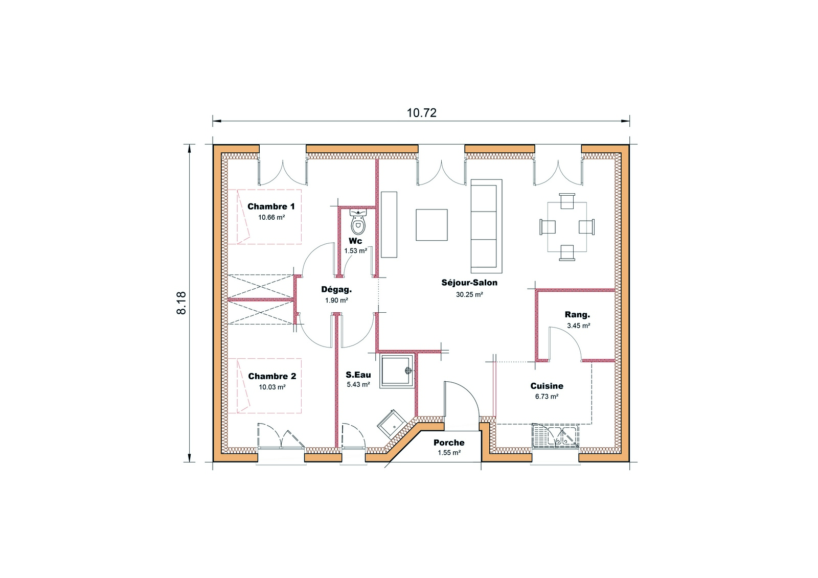Plan maison individuelle Pyrenees 02 Sud Ouest