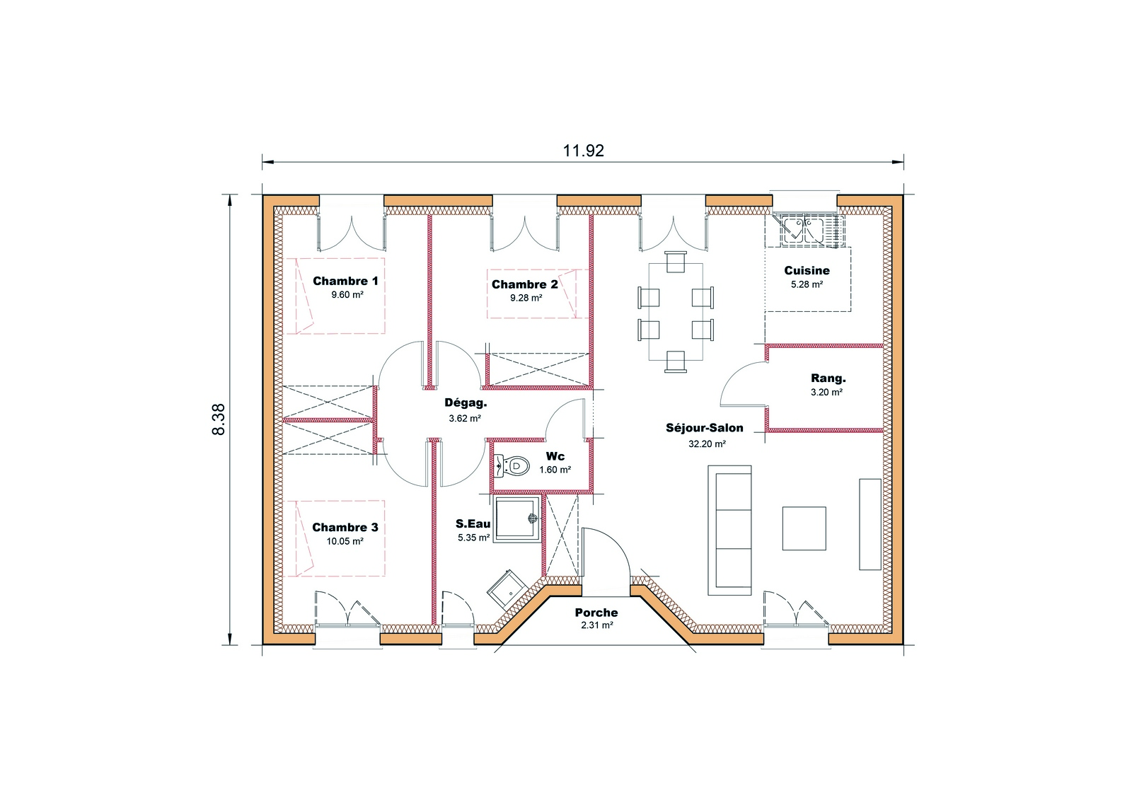 Plan Maison individuelle Performance 02 Sud Ouest