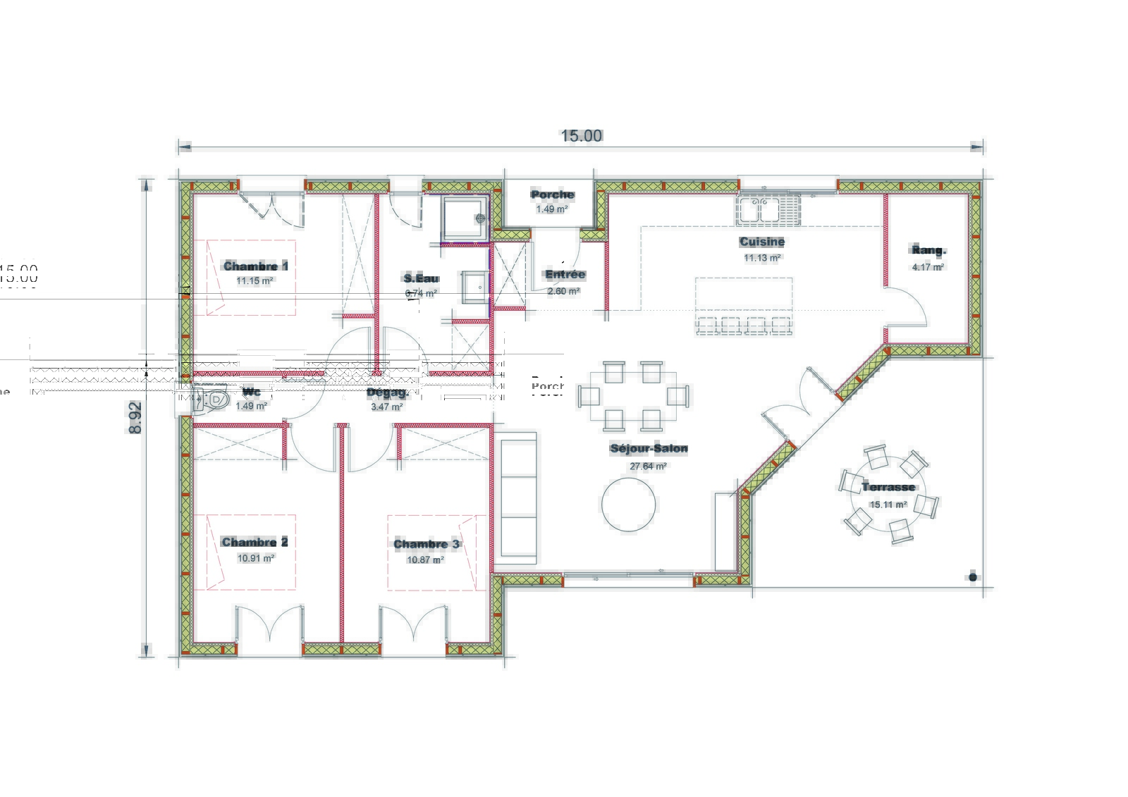 Plan maison individuelle Mob 04 Sud Ouest