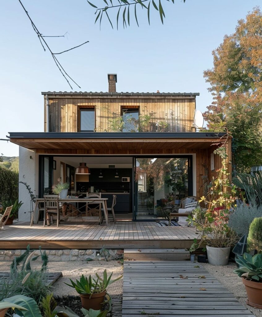 belle extension à l'avant maison