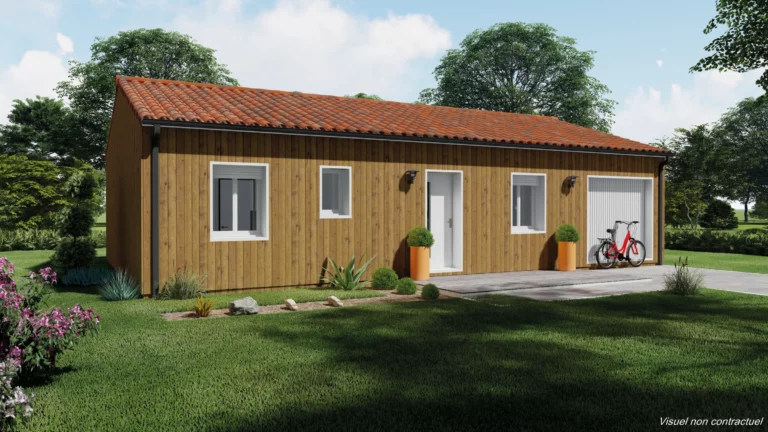 Maison en bois 3 chambres 80 m²