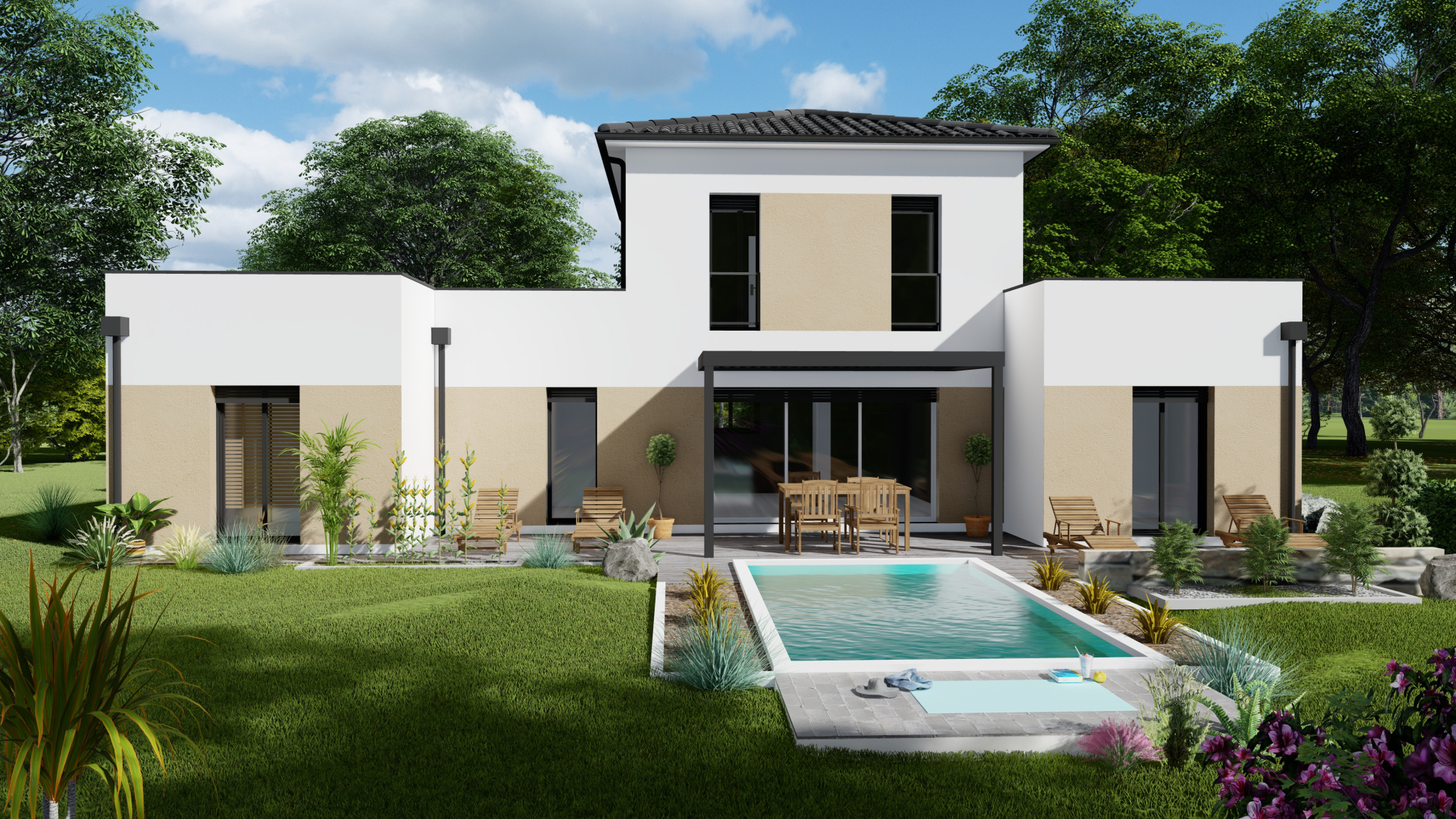 Vente maison à Montech (82700) de 124 m2 habitable sur terrain de 2470 m2