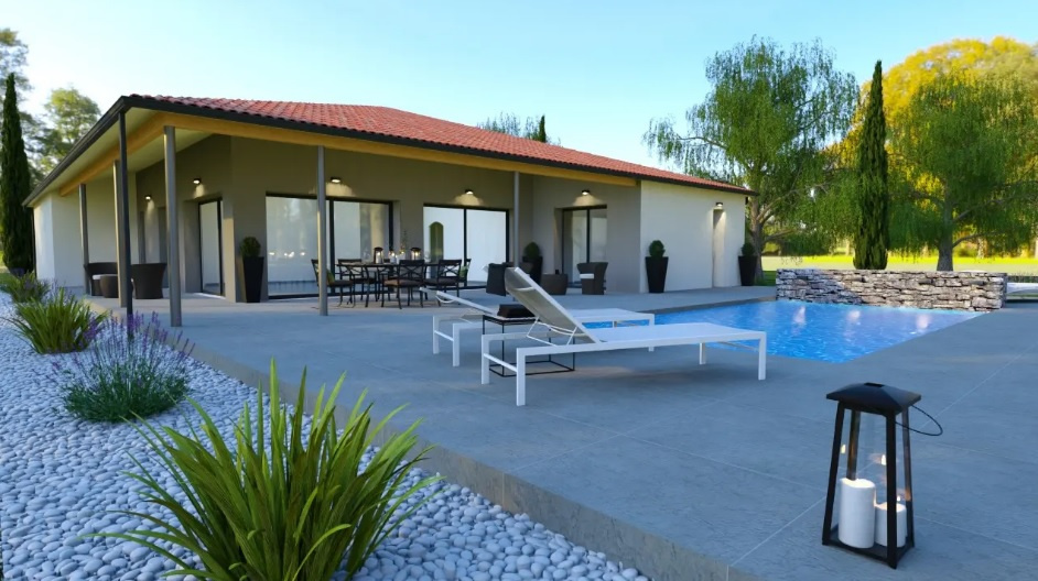 Vente maison à Frouzins (31270) de 106 m2 habitable sur terrain de 1200 m2