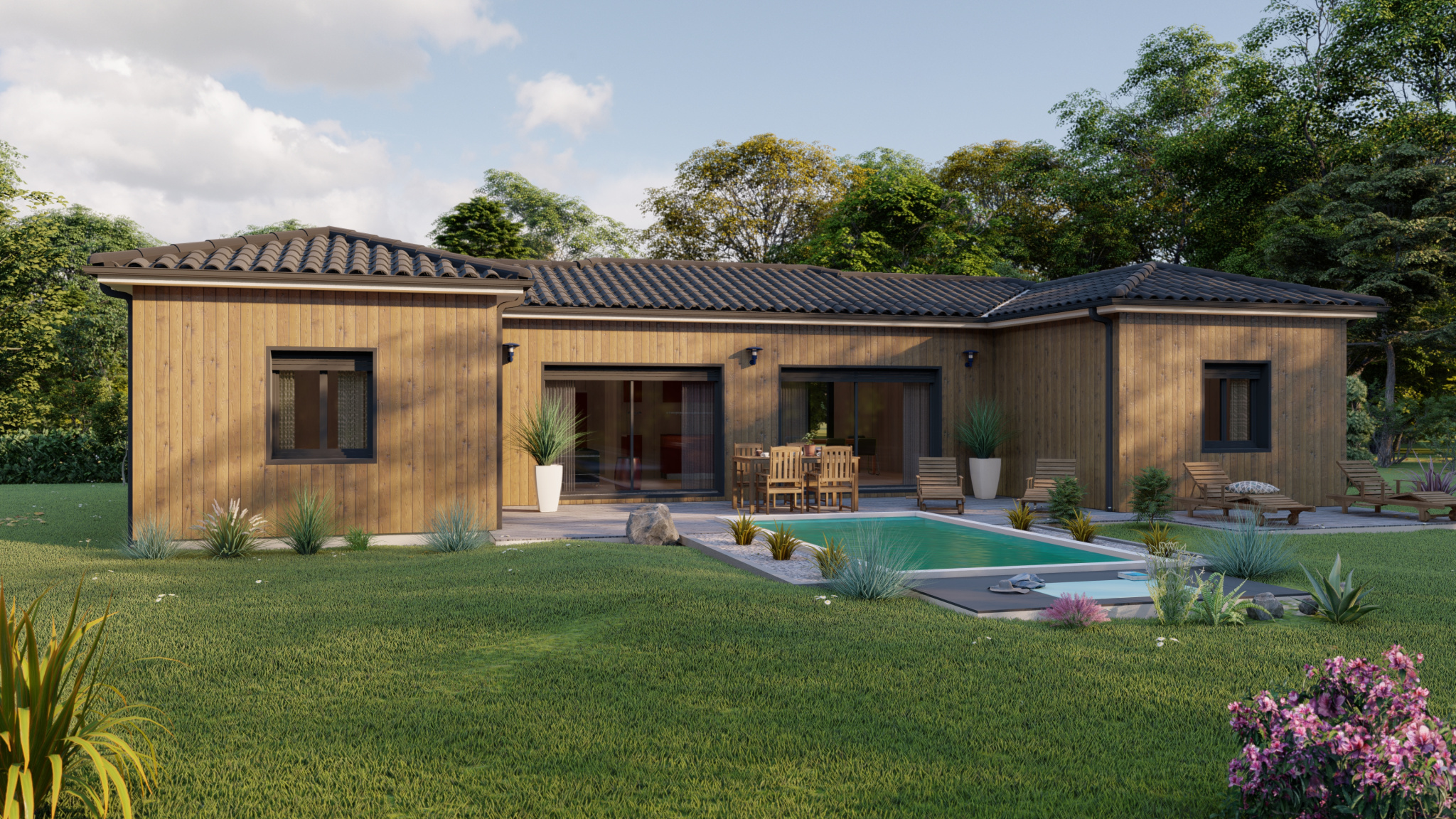 Vente maison à Leguevin (31490) de 110 m2 habitable sur terrain de 500 m2