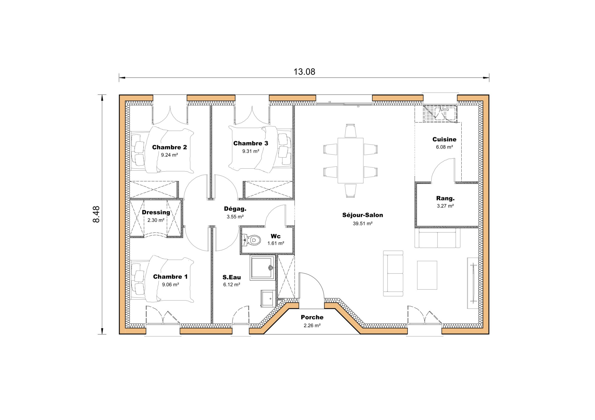 Vente maison à Daignac (33420) de 90 m2 habitable sur terrain de 550 m2