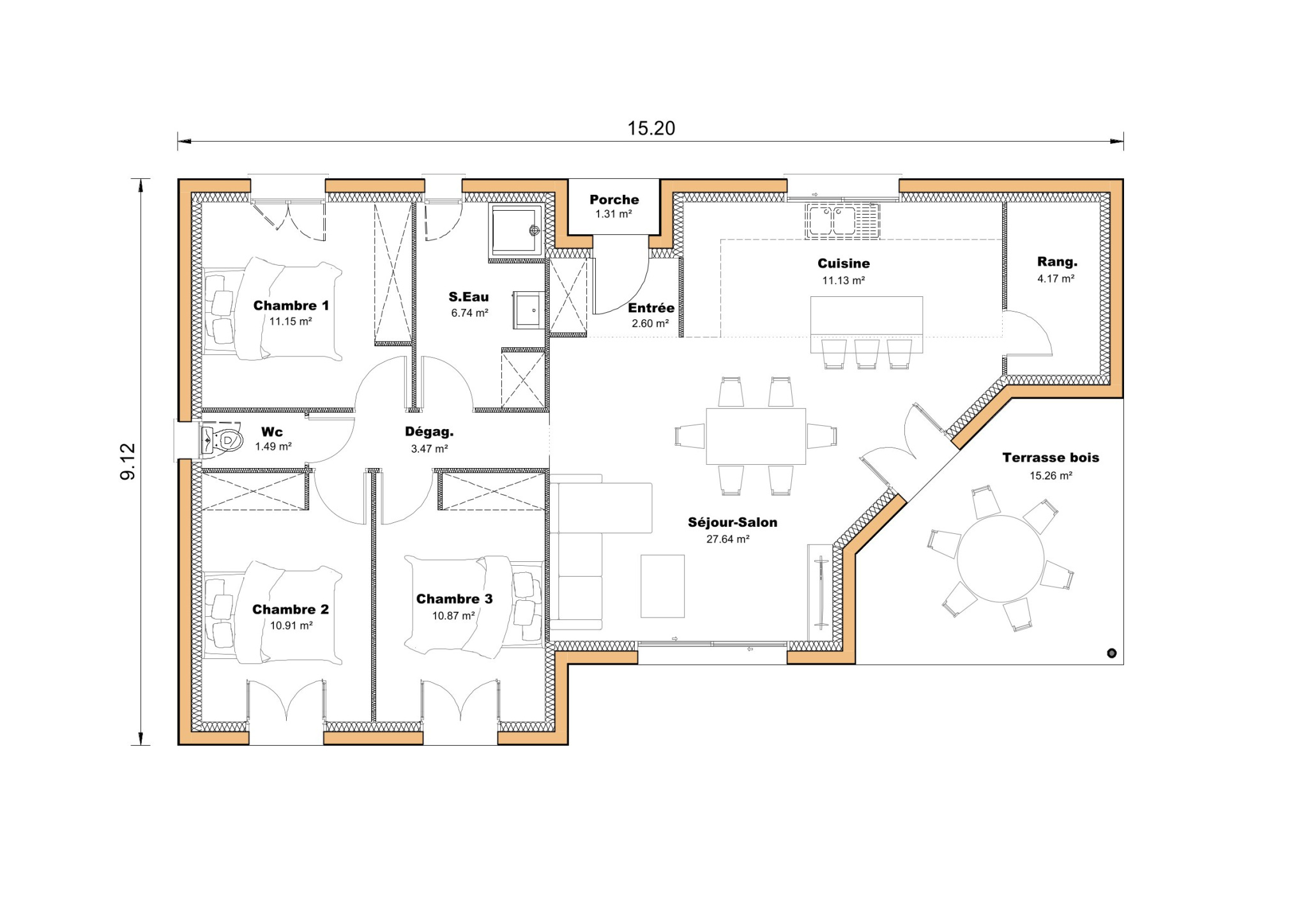 Vente maison à Duras (47120) de 90 m2 habitable sur terrain de 1033 m2
