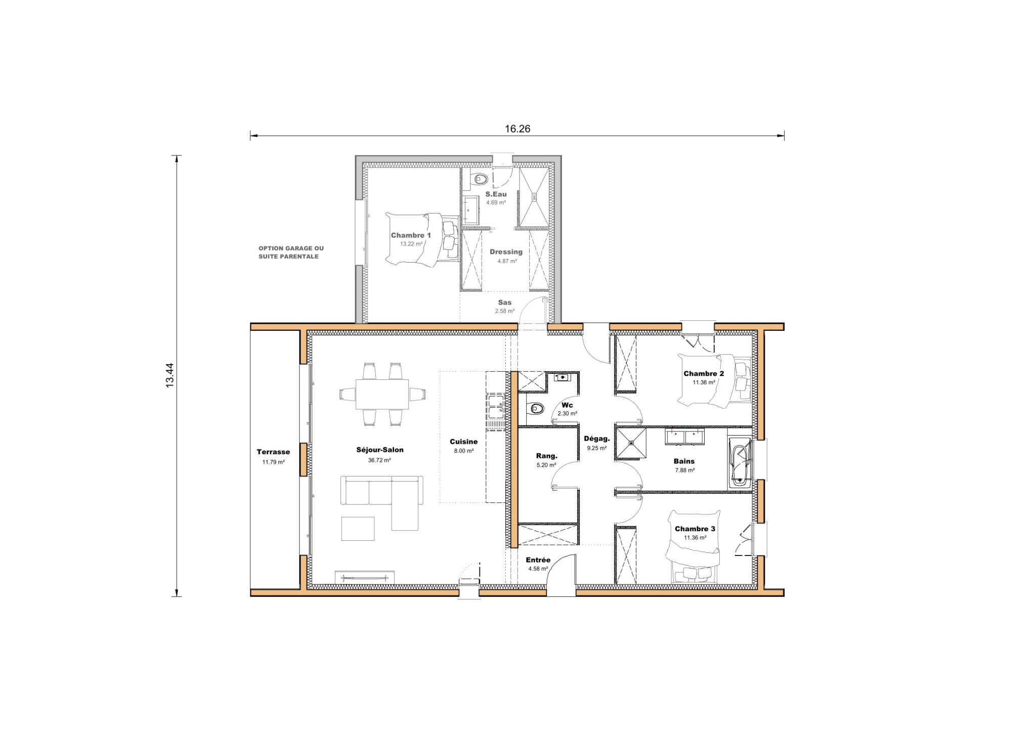 Vente maison à Francescas (47600) de 96 m2 habitable sur terrain de 1052 m2