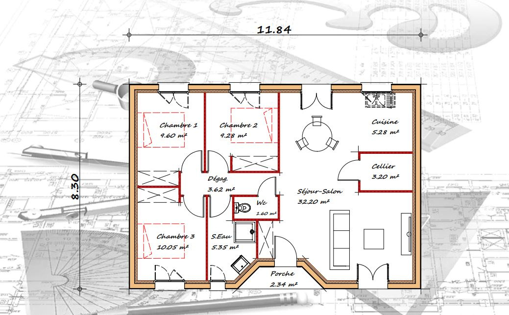 Vente maison à Trentels (47140) de 80 m2 habitable sur terrain de 1500 m2