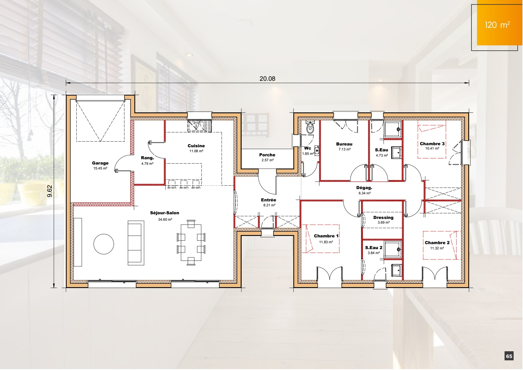 Vente maison à Auradou (47140) de 120 m2 habitable sur terrain de 2069 m2