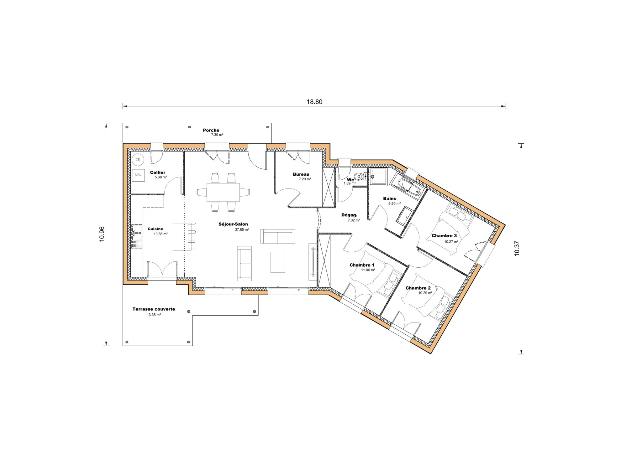 Vente maison à St sylvestre sur lot (47140) de 126 m2 habitable sur terrain de 3385 m2