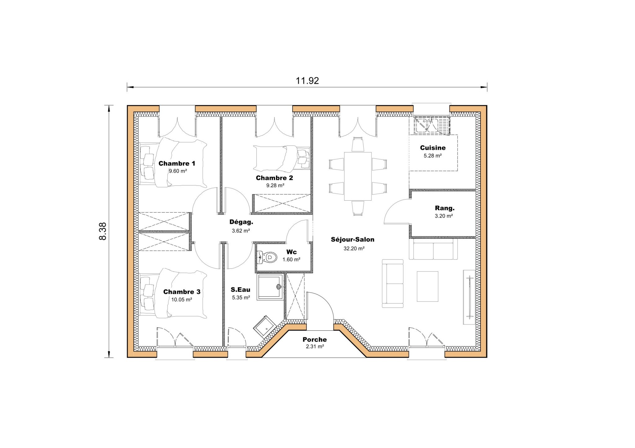 Vente maison à Theze (64450) de 80 m2 habitable sur terrain de 600 m2