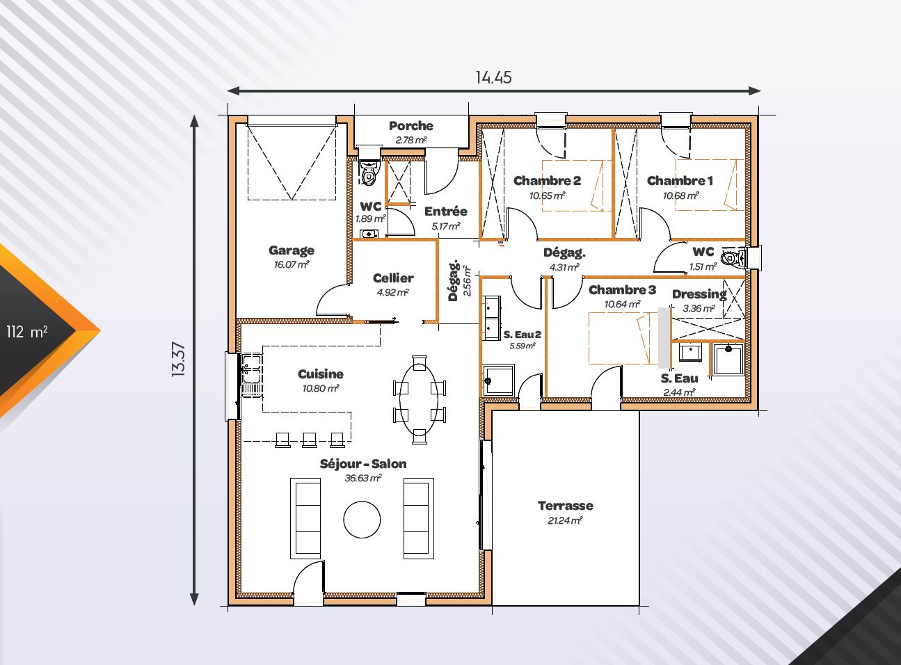 Vente maison à Penne d agenais (47140) de 112 m2 habitable sur terrain de 1421 m2