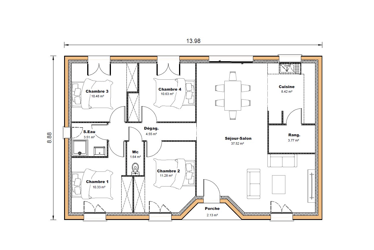 Vente maison à Roaillan (33210) de 102 m2 habitable sur terrain de 700 m2