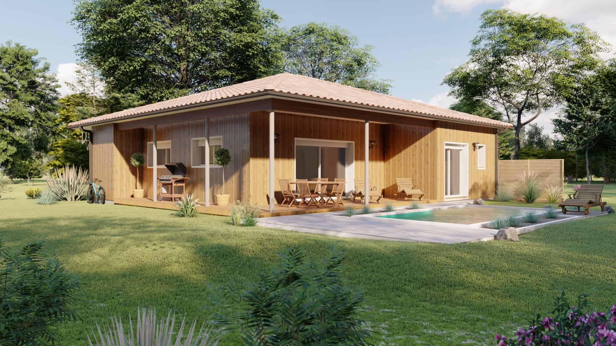 Vente maison à Calignac (47600) de 106 m2 habitable sur terrain de 1892 m2