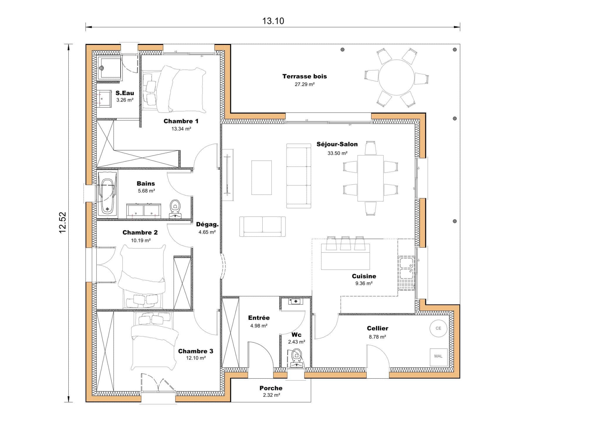 Vente maison à Cuq (47220) de 106 m2 habitable sur terrain de 1163 m2