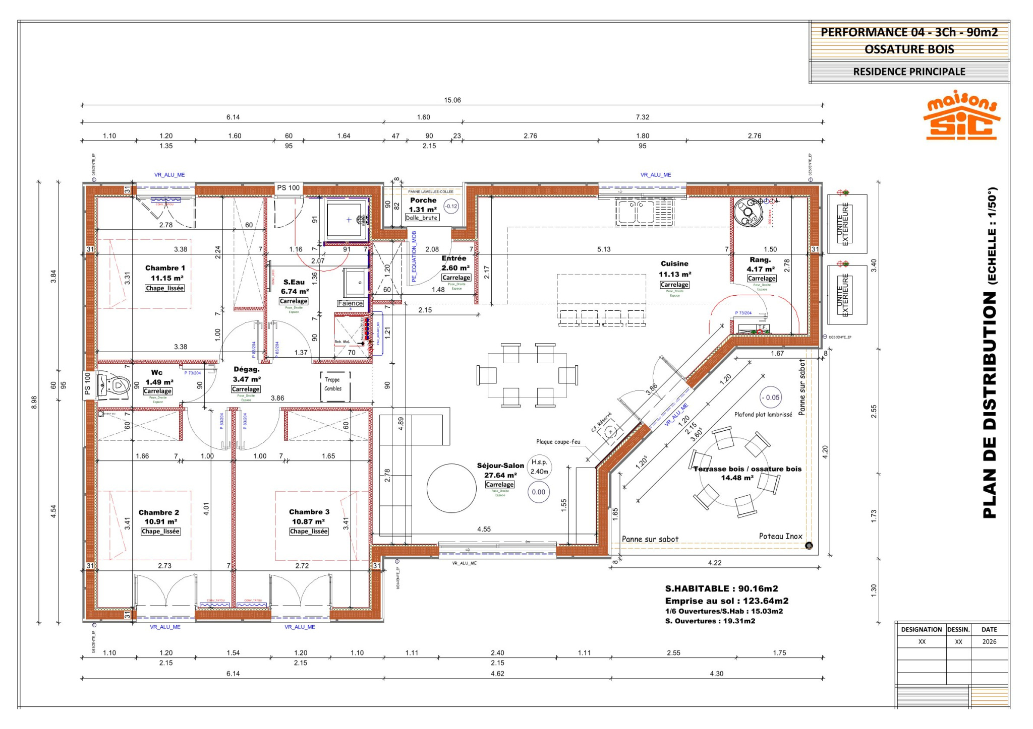 Vente maison à Gimont (32200) de 90 m2 habitable sur terrain de 857 m2