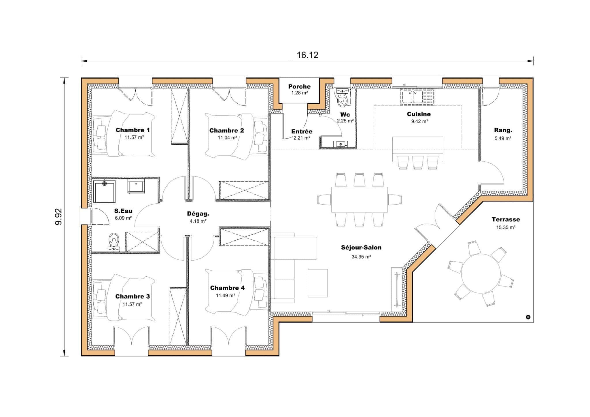 Vente maison à Sadirac (33670) de 110 m2 habitable sur terrain de 2500 m2