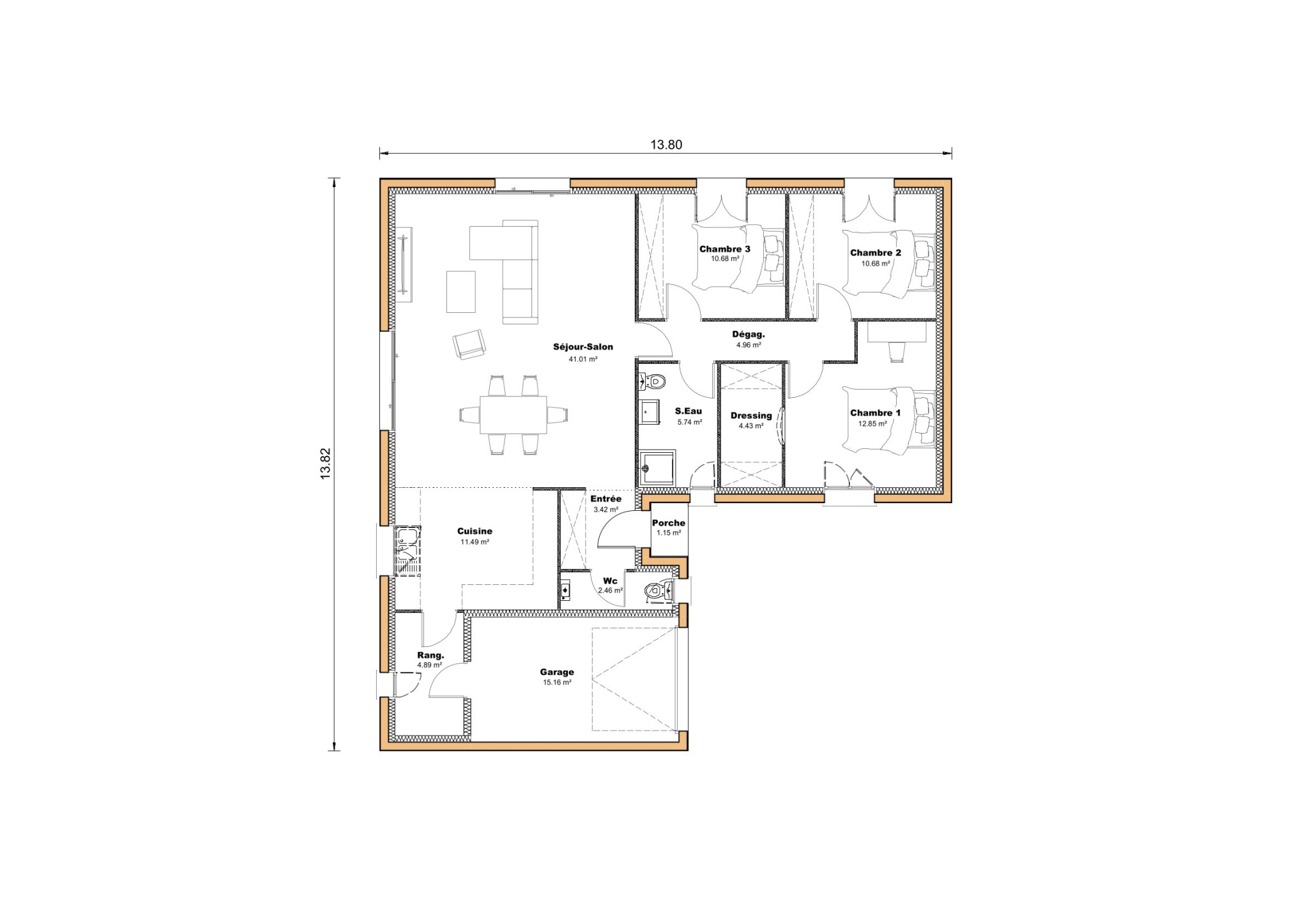 Vente maison à Sadirac (33670) de 112 m2 habitable sur terrain de 2500 m2
