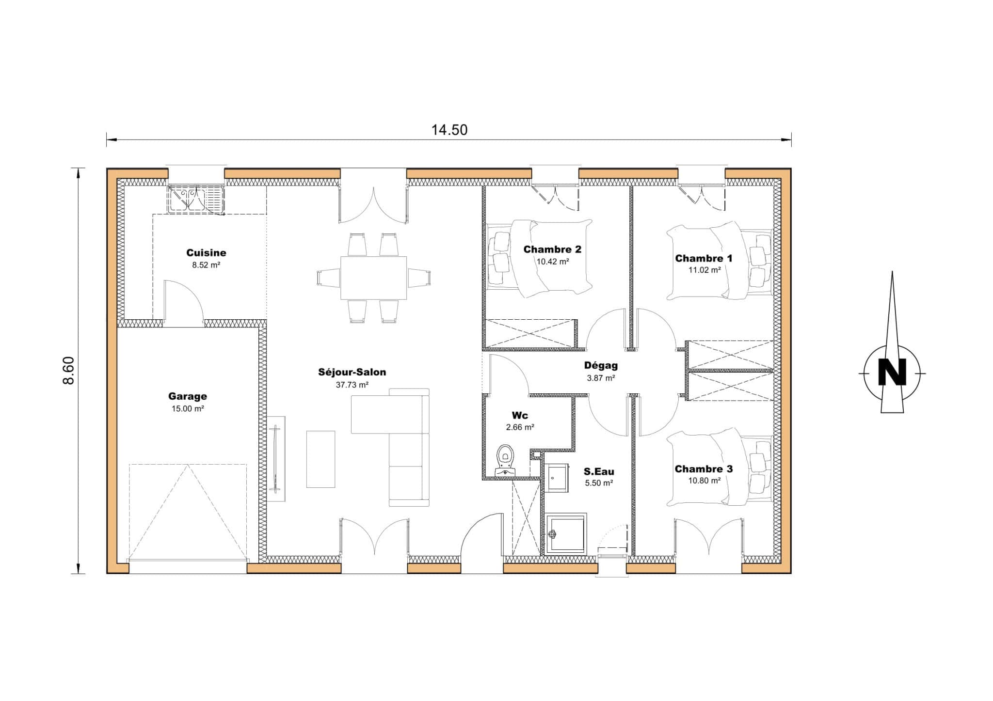 Vente maison à Bessens (82170) de 90 m2 habitable sur terrain de 504 m2
