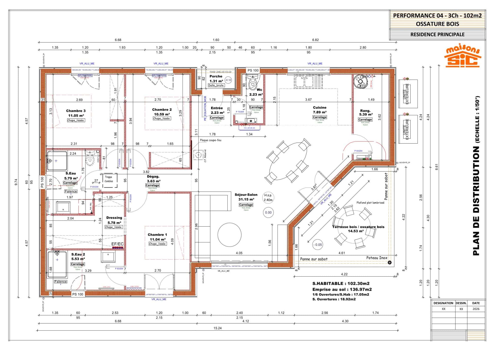 Vente maison à Faleyras (33760) de 102 m2 habitable sur terrain de 1360 m2
