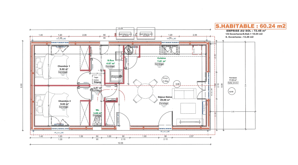 Vente maison à Sos (47170) de 60 m2 habitable sur terrain de 1461 m2