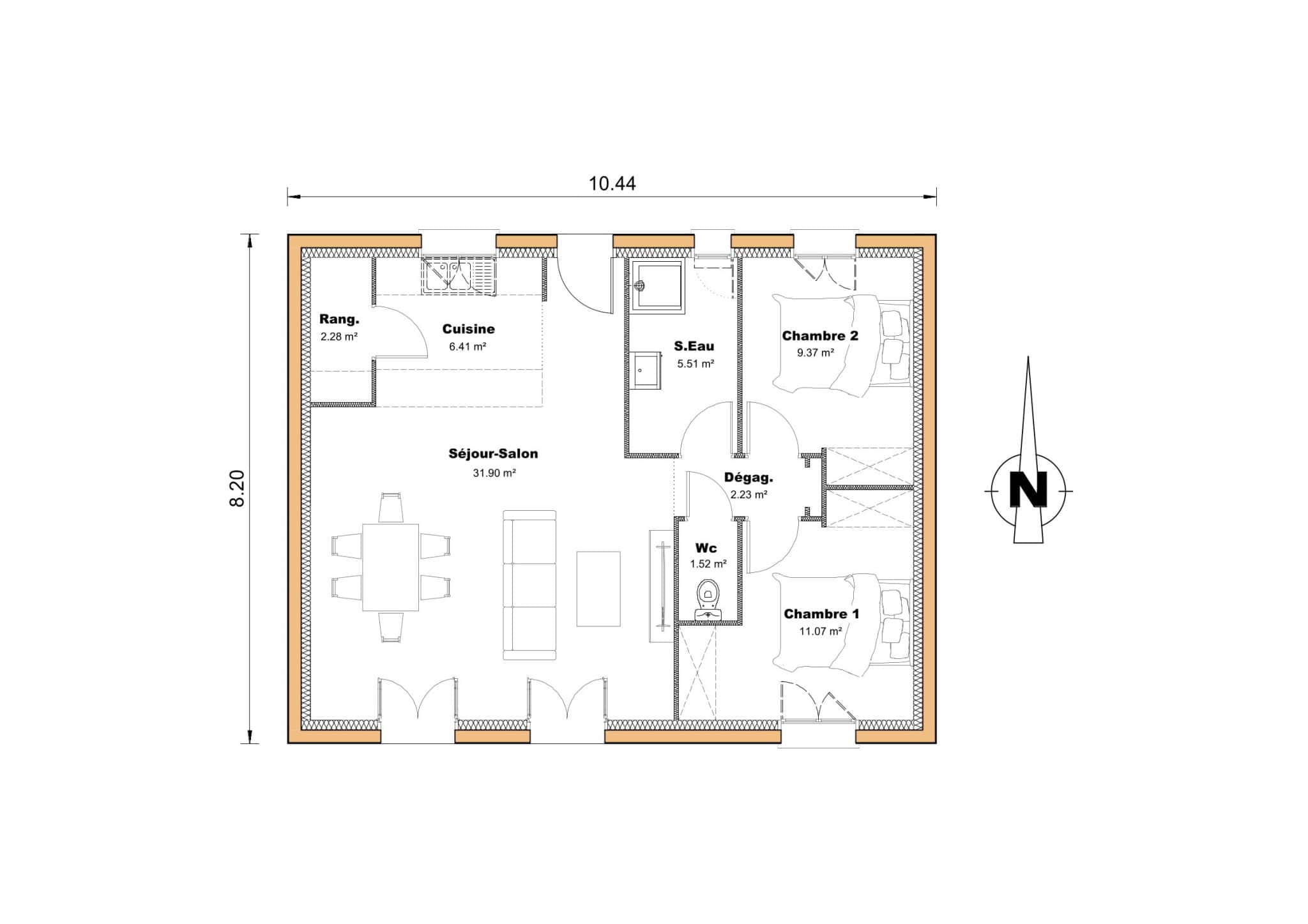 Vente maison à St jean de thurac (47270) de 80 m2 habitable sur terrain de 740 m2