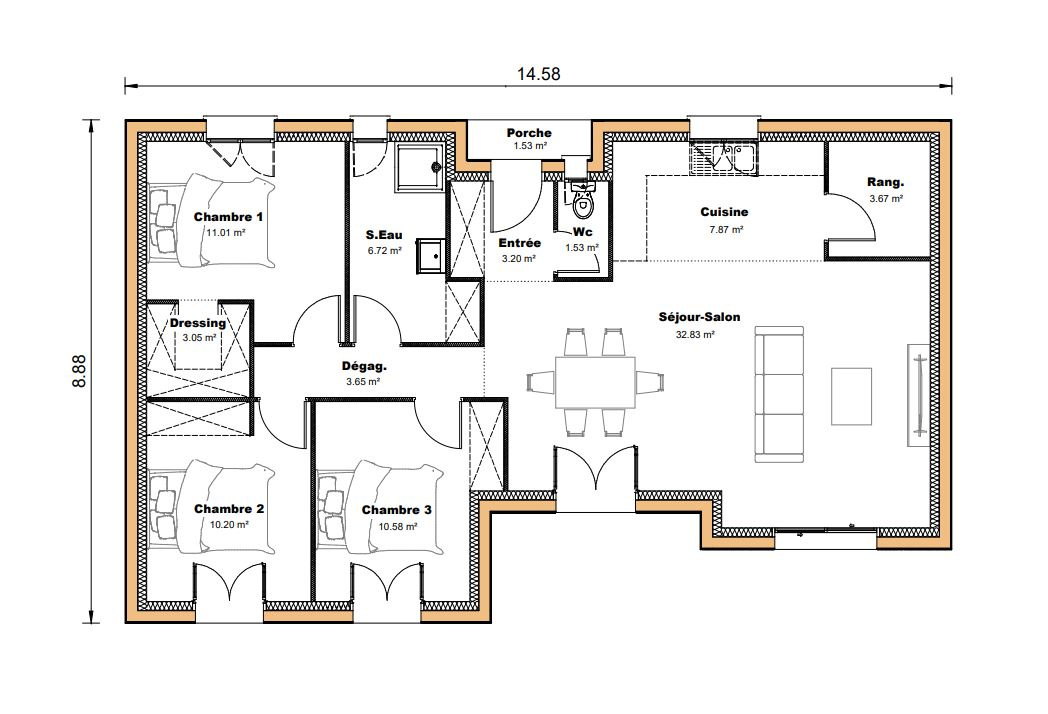 Vente maison à St vite (47500) de 94 m2 habitable sur terrain de 1411 m2
