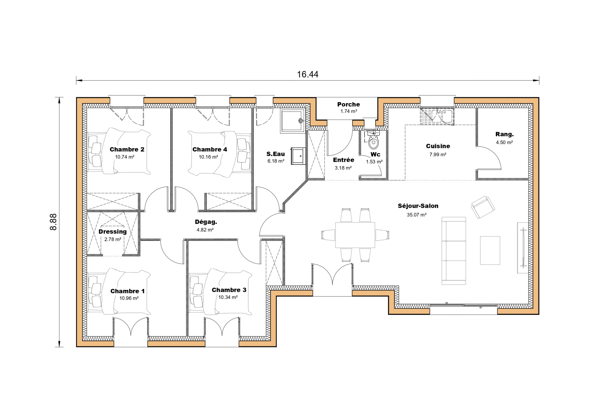 Vente maison à Bon encontre (47240) de 108 m2 habitable sur terrain de 1035 m2