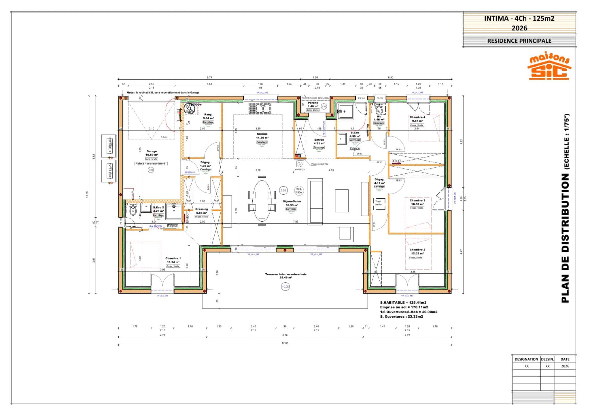Vente maison à Bon encontre (47240) de 125 m2 habitable sur terrain de 1588 m2