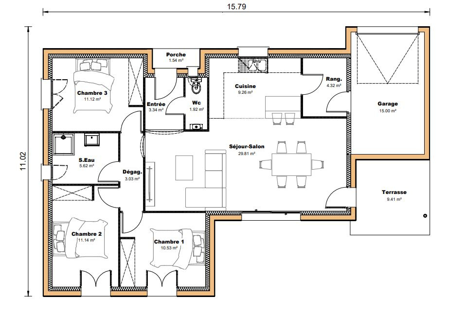 Vente maison à Dolmayrac (47110) de 90 m2 habitable sur terrain de 2300 m2