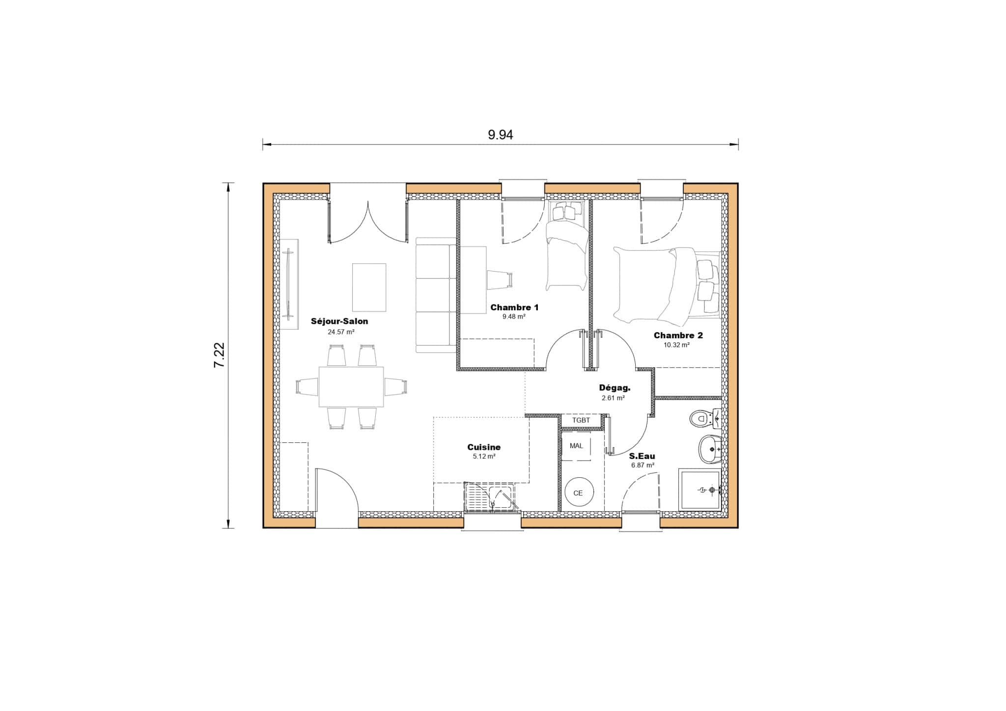 Vente maison à Massels (47140) de 58 m2 habitable sur terrain de 565 m2