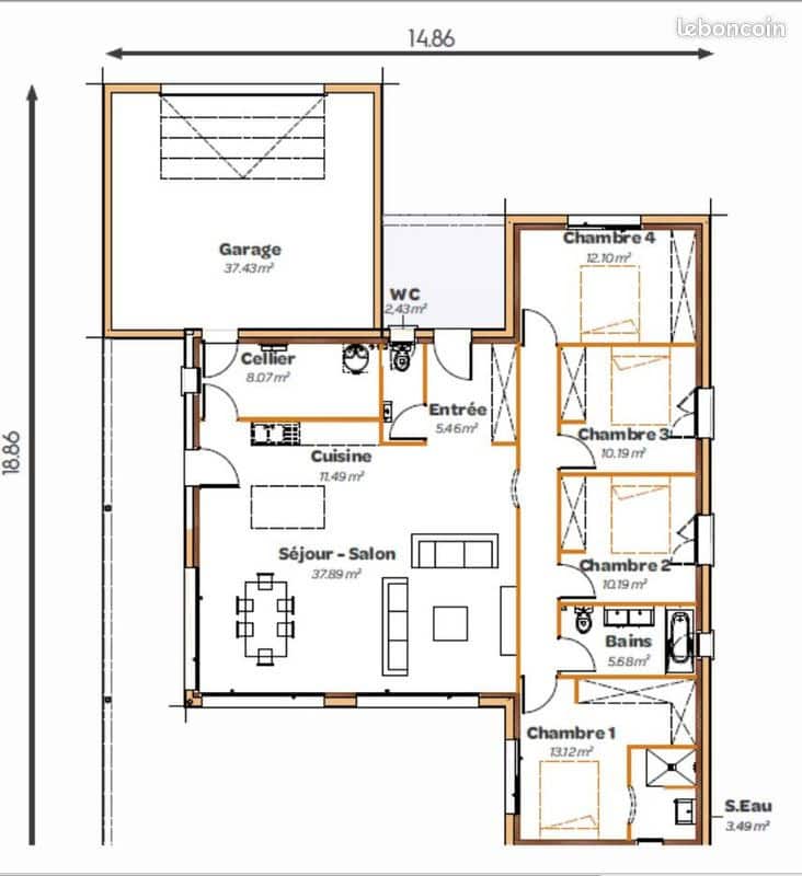 Vente maison à Monclar (47380) de 108 m2 habitable sur terrain de 4306 m2