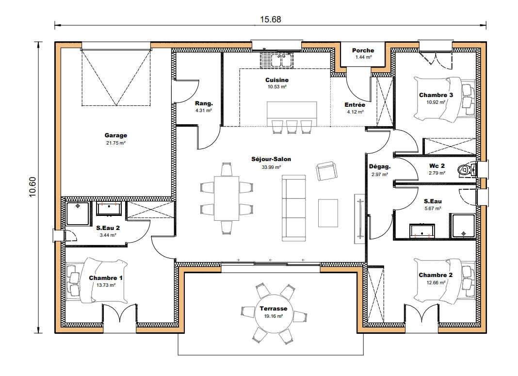 Vente maison à Razimet (47160) de 105 m2 habitable sur terrain de 1000 m2