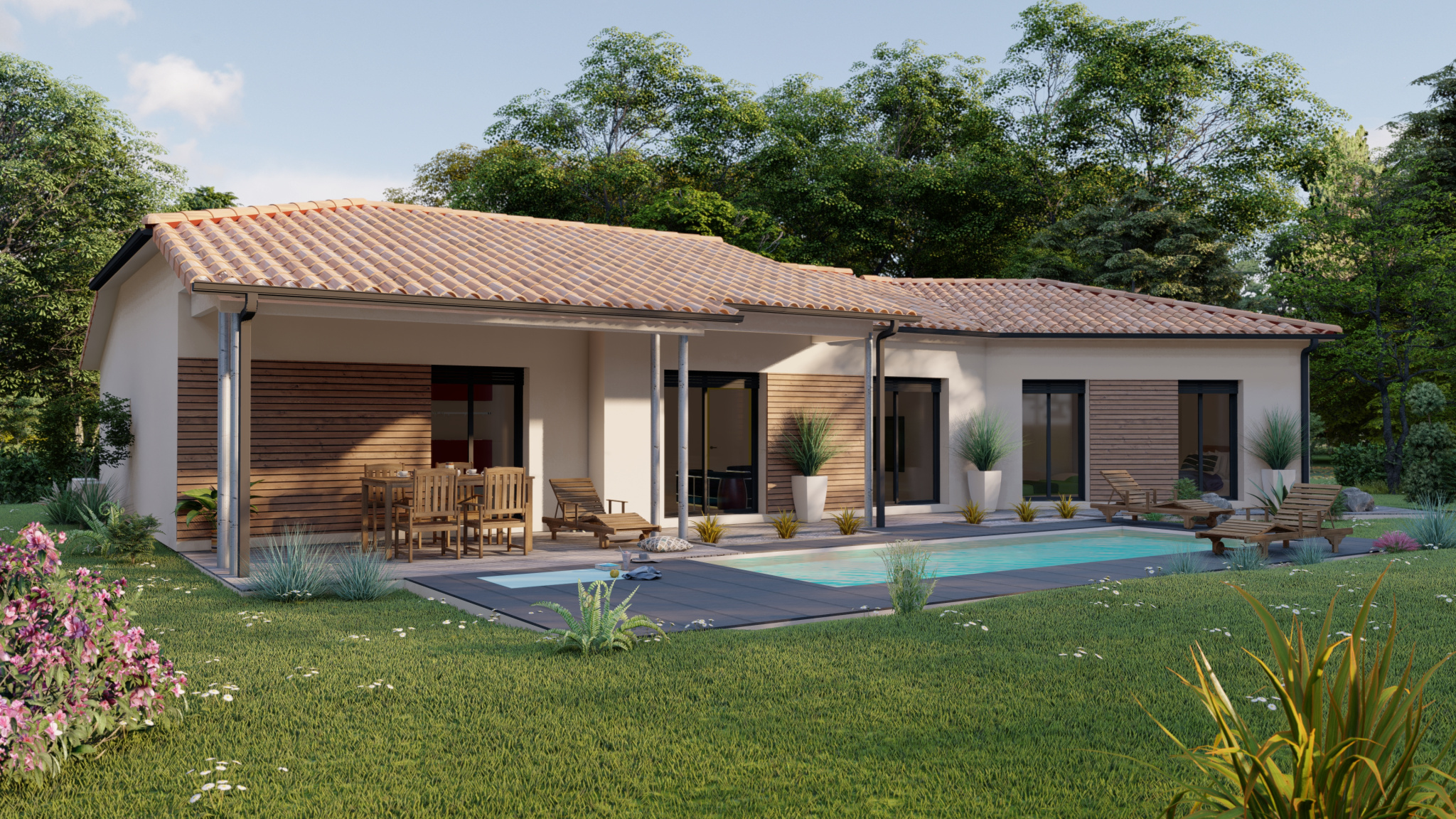 Vente maison à St sylvestre sur lot (47140) de 108 m2 habitable sur terrain de 3385 m2