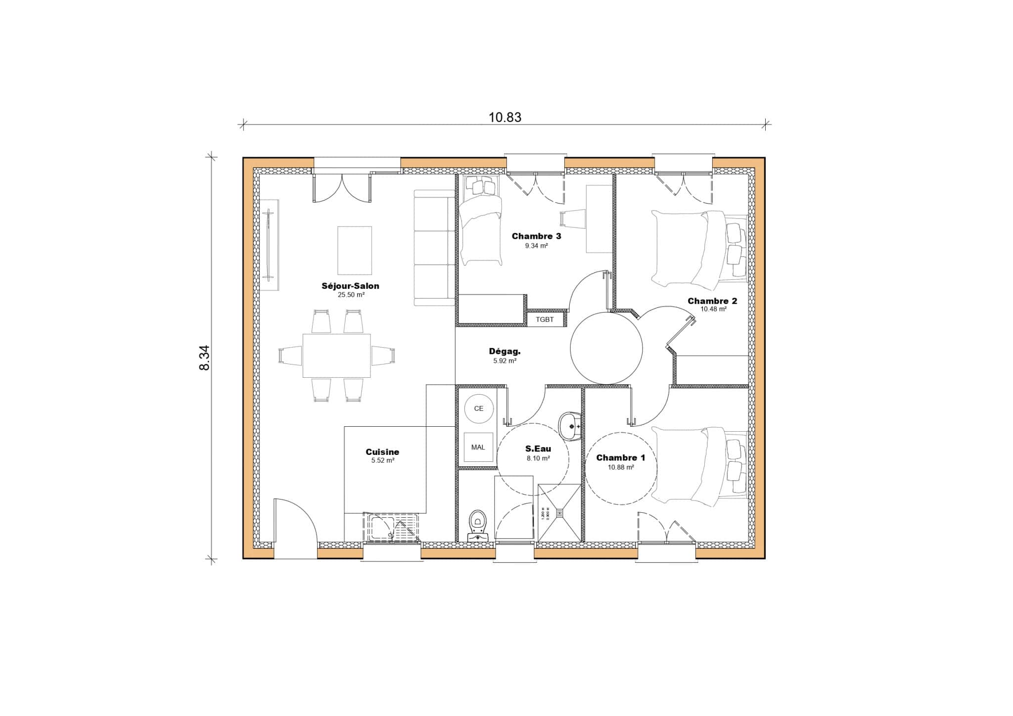 Vente maison à Ste livrade sur lot (47110) de 62 m2 habitable sur terrain de 472 m2