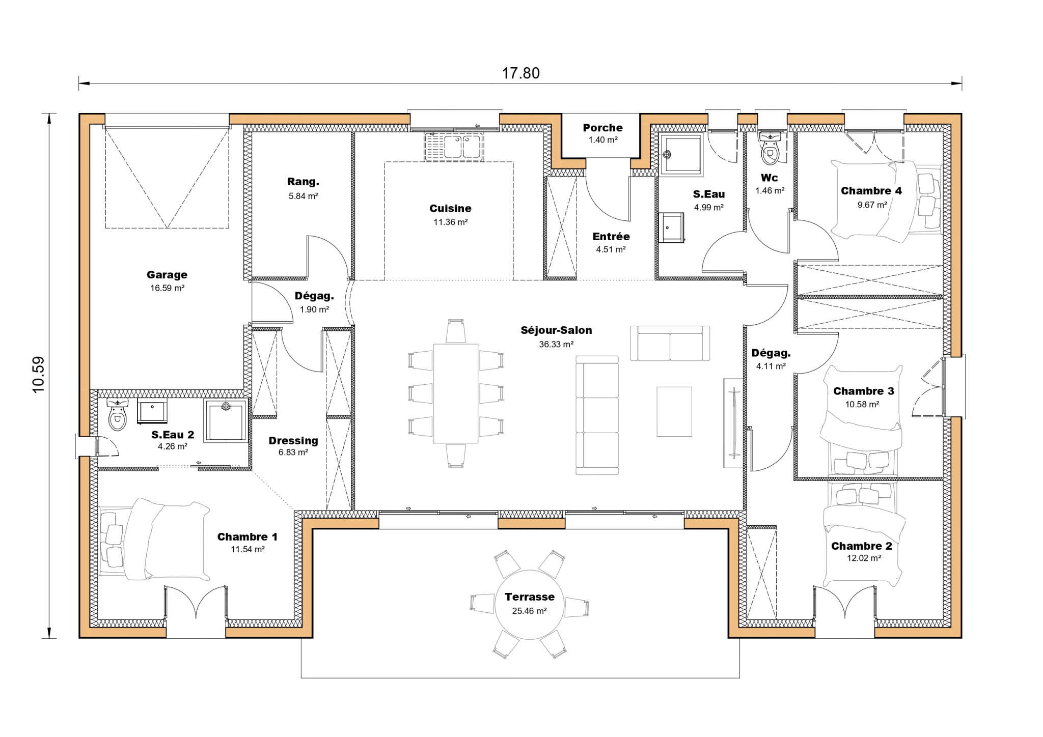 Vente maison à Aubiac (47310) de 125 m2 habitable sur terrain de 1622 m2