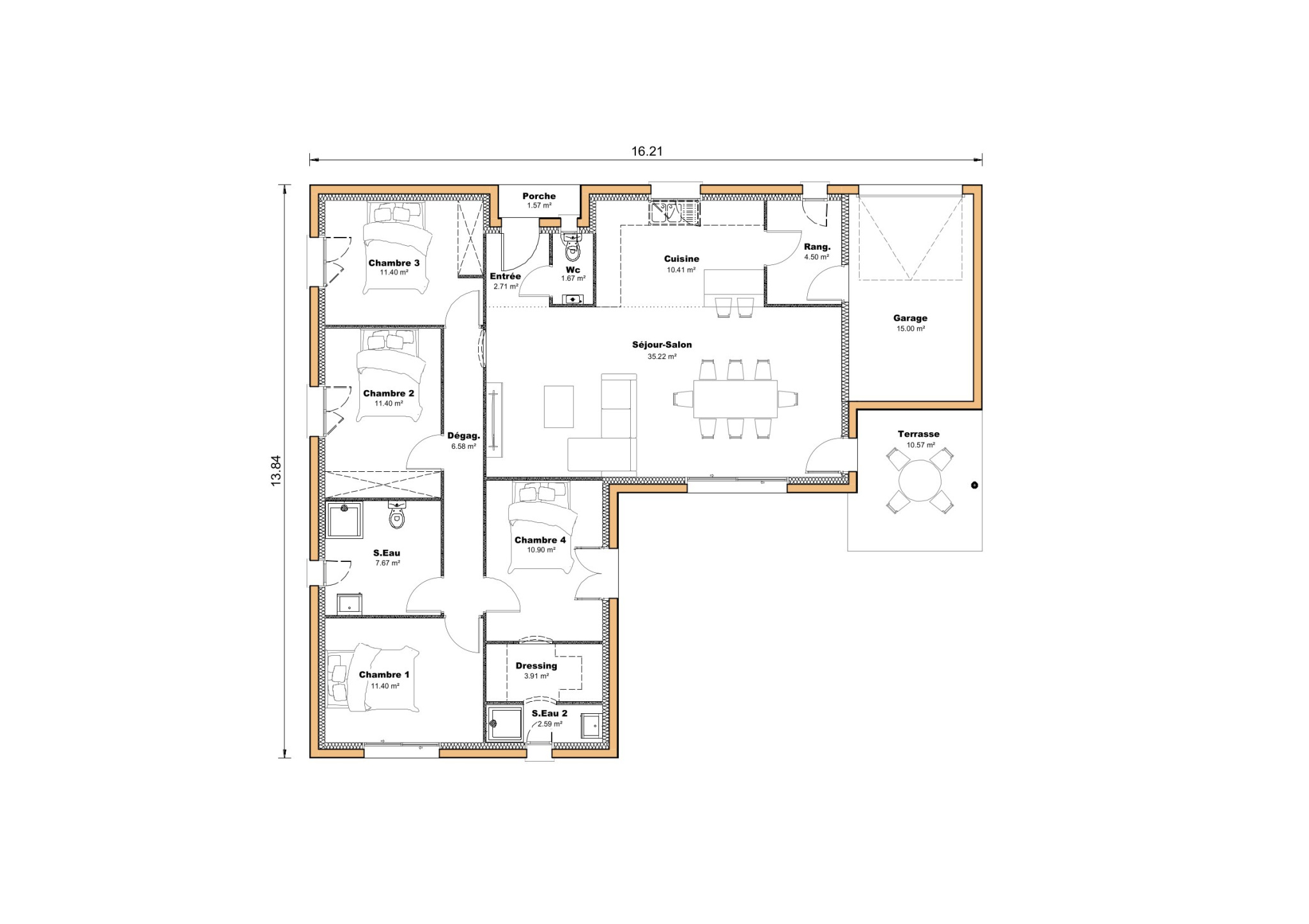Vente maison à Estillac (47310) de 120 m2 habitable sur terrain de 641 m2