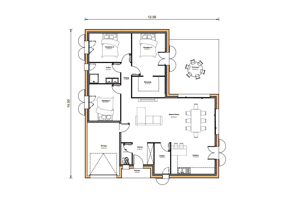 Vente maison à Leboulin (32810) de 107 m2 habitable sur terrain de 933 m2