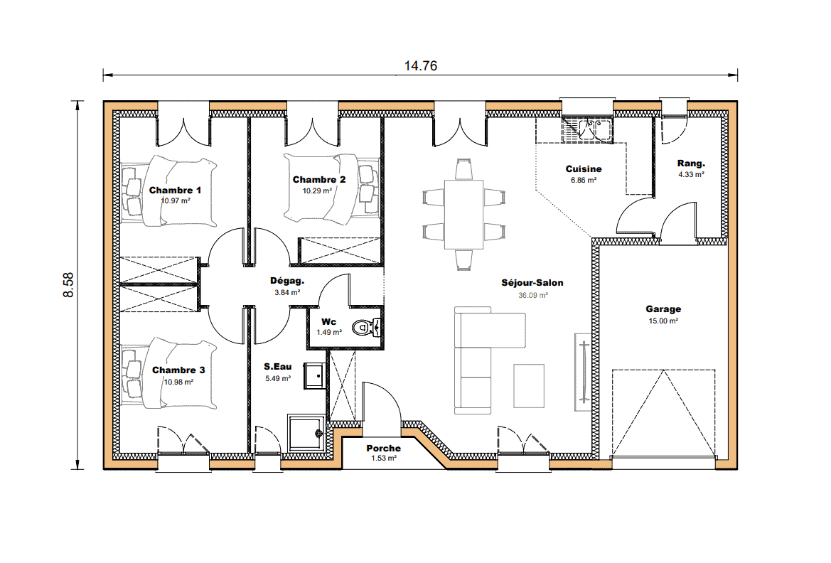 Vente maison à Preignac (33210) de 90 m2 habitable sur terrain de 600 m2