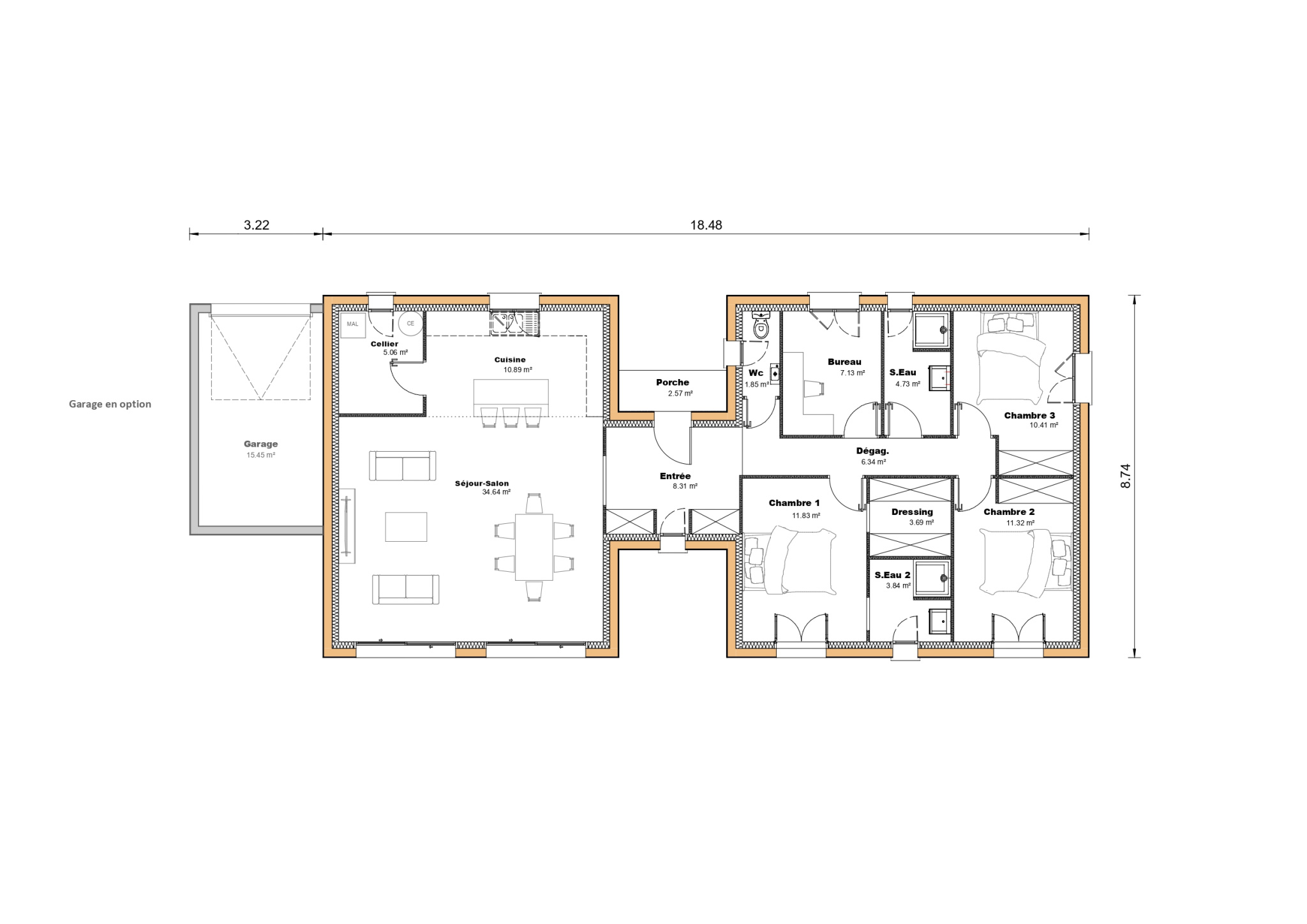 Vente maison à Ste colombe en bruilhois (47310) de 120 m2 habitable sur terrain de 1944 m2