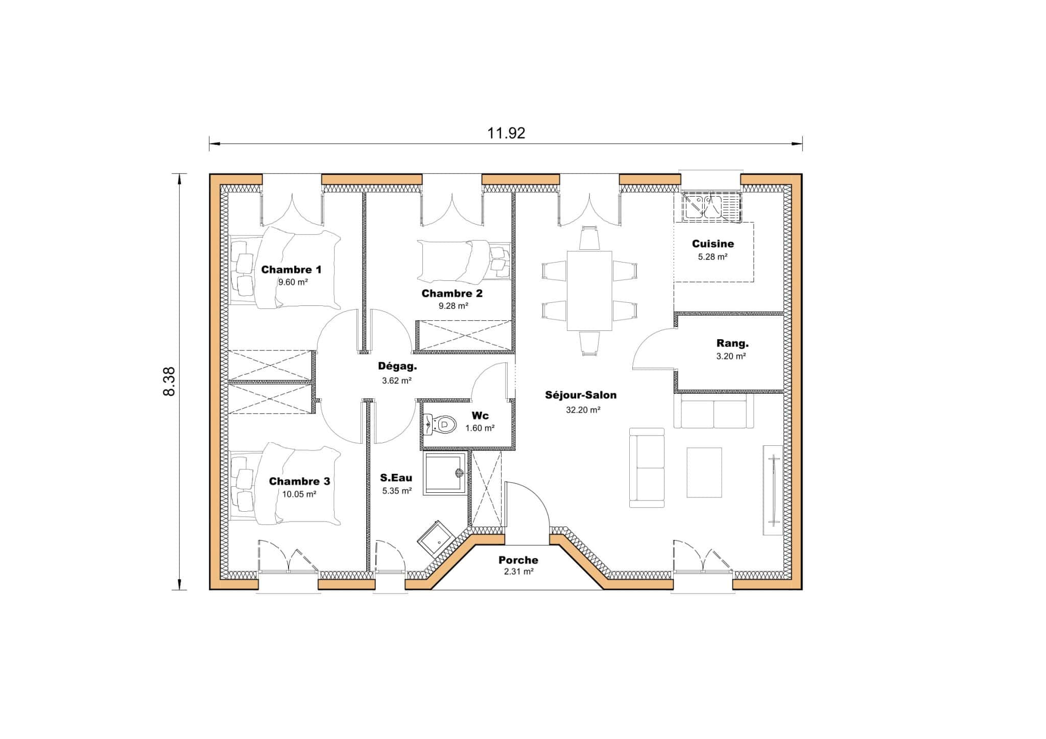 Vente maison à Auch (32000) de 80 m2 habitable sur terrain de 597 m2