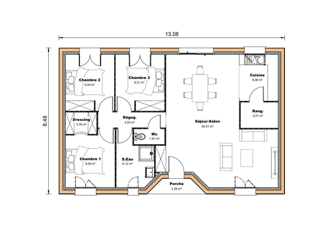 Vente maison à Casseuil (33190) de 90 m2 habitable sur terrain de 964 m2