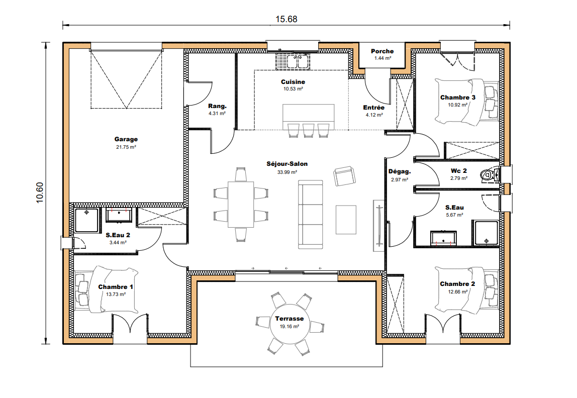 Vente maison à Gimont (32200) de 105 m2 habitable sur terrain de 2500 m2