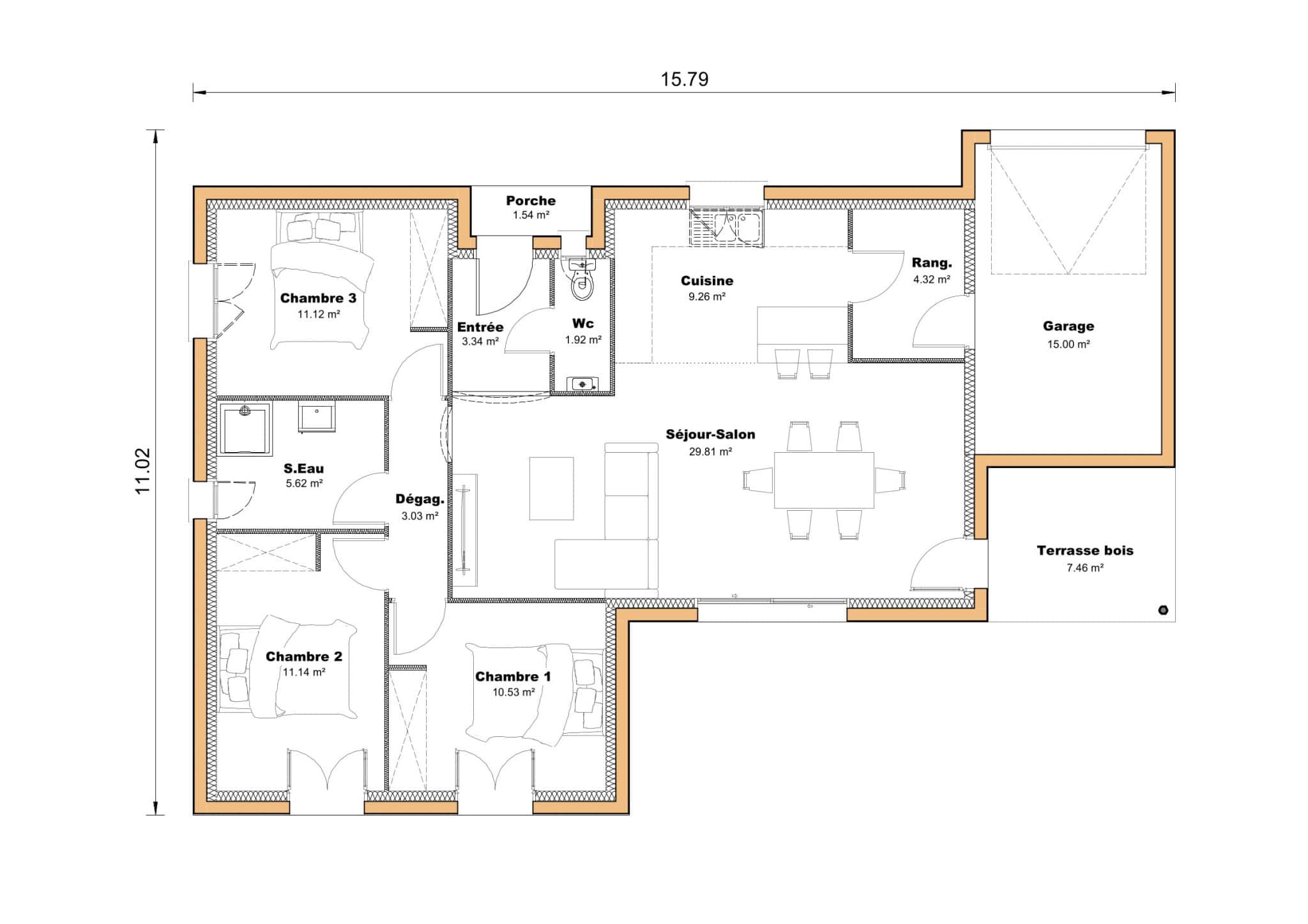 Vente maison à Hautesvignes (47400) de 90 m2 habitable sur terrain de 662 m2