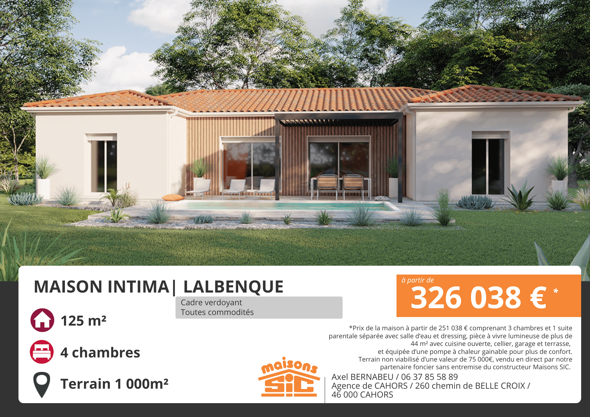 Vente maison à Lalbenque (46230) de 125 m2 habitable sur terrain de 1000 m2 Vente maison à Lalbenque (46230) de 125 m2 habitable sur terrain de 1000 m2